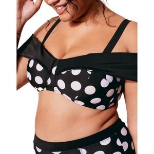 NWT Adore Me Women's Baylie Contour‎ Bikini Swim Top Polka Dot Blooms Size 4X